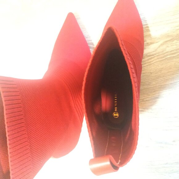 Pointed Toe Knit Stiletto Ankle Boots - Picture 6 of 8